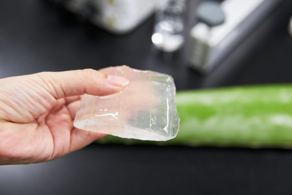 透明のゲルはプルプル